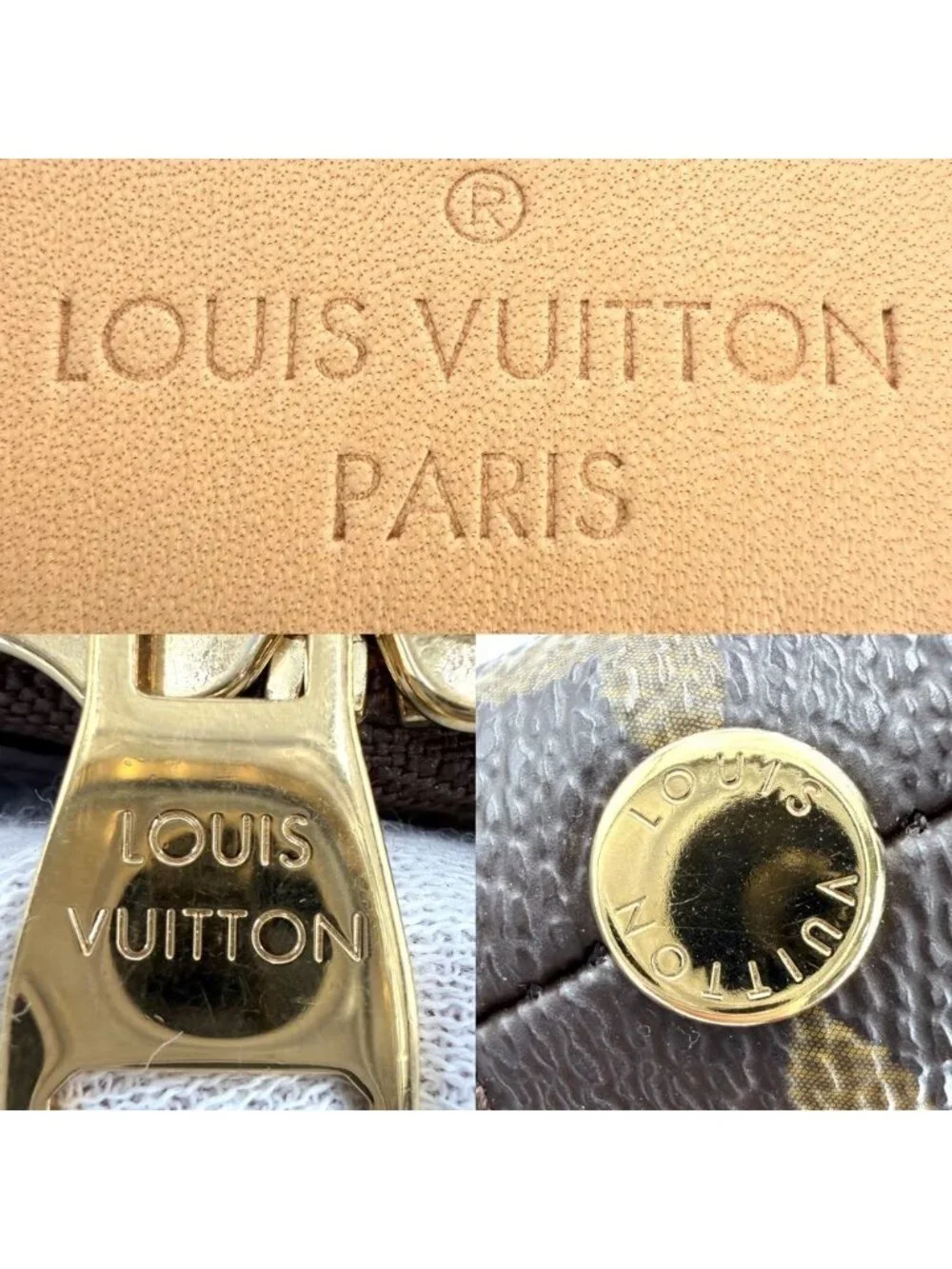 Louis Vuitton Handbag Sully MM Shoulder Monogram Canvas Brown Gold Vintage